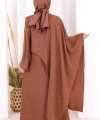 Pelerinli Elbise 6068 Taba