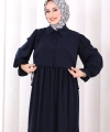 Pelerinli Elbise 6082 Lacivert