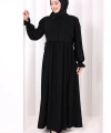 Pelerinli Elbise 6082 Siyah