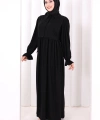 Pelerinli Elbise 6082 Siyah