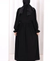 Pelerinli Elbise 6082 Siyah