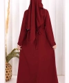 Pilise Detay Elbise ŞAL HEDİYE   6039 Bordo