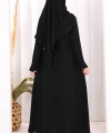 Pilise Detay Elbise ŞAL HEDİYE   6039 Siyah