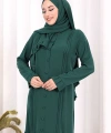Pilise Detay Elbise ŞAL HEDİYE   6039 Zümrüt
