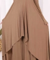 Pilise Detaylı Uzun Tunik ve Pantolon İkili Takım 8575 Taba