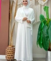 Şallı Drape Detaylı Sandy Elbise 3922 Ekru