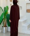 Şallı Drape Detaylı Sandy Elbise 3922 Kahverengi