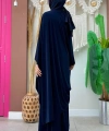 Şallı Drape Detaylı Sandy Elbise 3922 Lacivert