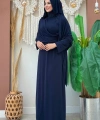 Şallı Drape Detaylı Sandy Elbise 3922 Lacivert