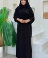 Şallı Drape Detaylı Sandy Elbise 3922 Siyah