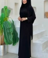Şallı Drape Detaylı Sandy Elbise 3922 Siyah
