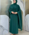 Şallı Drape Detaylı Sandy Elbise 3922 Zümrüt