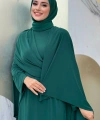 Şallı Drape Detaylı Sandy Elbise 3922 Zümrüt