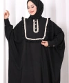 Şallı Fırfırlı Elbise 6088 Siyah