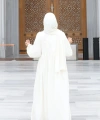 Şallı Kruvaze Namaz Elbisesi  6027 Ekru