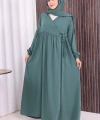 Şallı Kruvaze Namaz Elbisesi  6027 Mint
