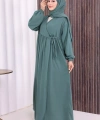 Şallı Kruvaze Namaz Elbisesi  6027 Mint
