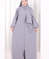 Şallı Namaz Elbisesi 3857 Gri