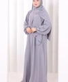 Şallı Namaz Elbisesi 3857 Gri