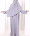 Şallı Namaz Elbisesi 3857 Gri