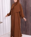 Şallı Namaz Elbisesi 3857 Kahverengi