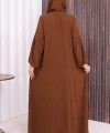 Şallı Namaz Elbisesi 3857 Kahverengi