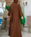 Şallı Namaz Elbisesi 3857 Kahverengi