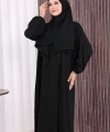 Şallı Namaz Elbisesi 3857 Siyah