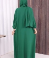 Şallı Namaz Elbisesi 3857 Zümrüt
