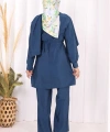 Sedef Kumaş Tunik Pantolon İkili Takım 8693 İndigo