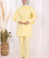Sedef Kumaş Tunik Pantolon İkili Takım 8693 Sarı