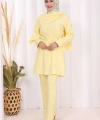 Sedef Kumaş Tunik Pantolon İkili Takım 8693 Sarı