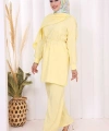 Sedef Kumaş Tunik Pantolon İkili Takım 8693 Sarı