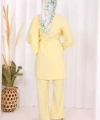 Sedef Kumaş Tunik Pantolon İkili Takım 8693 Sarı
