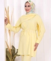 Sedef Kumaş Tunik Pantolon İkili Takım 8693 Sarı