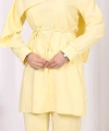 Sedef Kumaş Tunik Pantolon İkili Takım 8693 Sarı