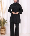 Sedef Kumaş Tunik Pantolon İkili Takım 8693 Siyah