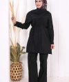 Sedef Kumaş Tunik Pantolon İkili Takım 8693 Siyah