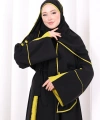 Şerit Düğme Detaylı Elbise 6098 Yağ Yeşili
