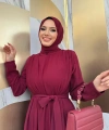 Şifon Pelerin Detay Bel Kuşaklı Tulum 3330 Bordo