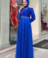 Simli Taş Detaylı Abiye 3934 Saks