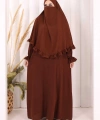 Sufleli Namaz Elbisesi 6034 Kahverengi