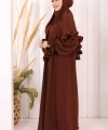 Sufleli Namaz Elbisesi 6034 Kahverengi