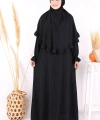 Sufleli Namaz Elbisesi 6034 Siyah