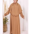 Sufleli Namaz Elbisesi 6034 Vizon