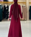 Taş Detaylı Abiye Elbise 3916 Bordo