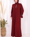 Taş Detaylı Elbise 6033 Bordo