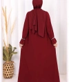 Taş Detaylı Elbise 6033 Bordo