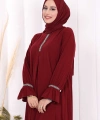Taş Detaylı Elbise 6033 Bordo
