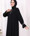 Taş Detaylı Elbise 6033 Siyah